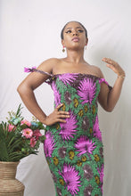 Load image into Gallery viewer, African print Soga pink splash bodycon dress
