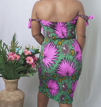 Load image into Gallery viewer, African print Soga pink splash bodycon dress
