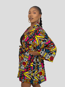 African print Yass-yellow kimono jacket