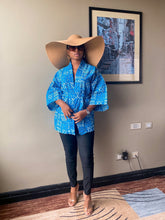 Load image into Gallery viewer, African print Bade Blue kimono
