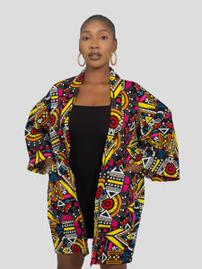 African print Yass-yellow kimono jacket