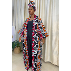 Vienna kimono jacket with head wrap