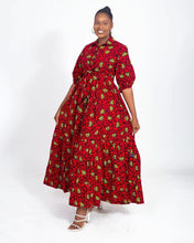 Load image into Gallery viewer, African print Motheo-yellow maxi dress
