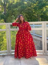 Load image into Gallery viewer, African print Motheo-yellow maxi dress
