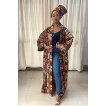 Load image into Gallery viewer, Dola Tribal Maxi kimono jacket
