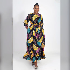 African Print Semi Maxi Dress