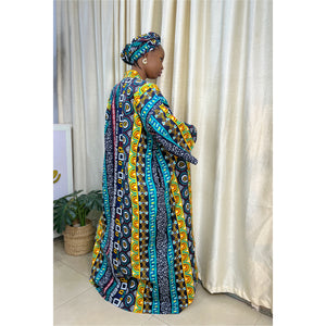 Jaipur kimono jacket with head wrap