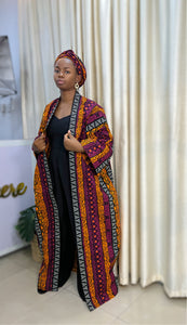 Madrid kimono jacket with head wrap