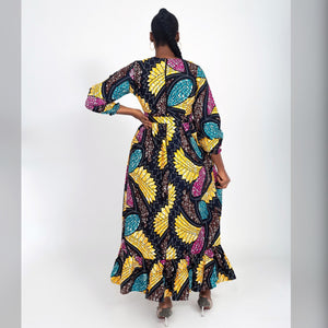 African Print Semi Maxi Dress